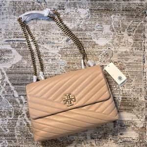 NWT Tory Burch Kira Chevron Convertible Shoulder Bag Devon Sand